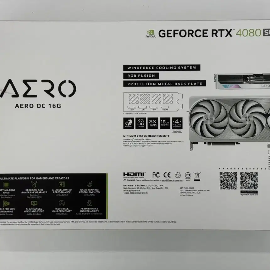 기가바이트 지포스 RTX 4080 슈퍼 에어로 OC 16G