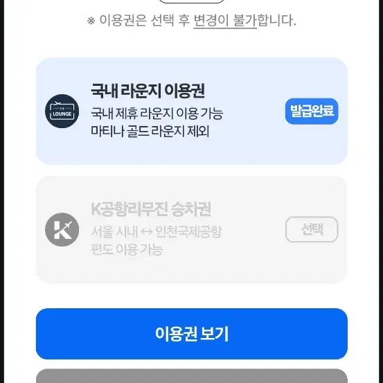 국내 라운지 이용권 1인