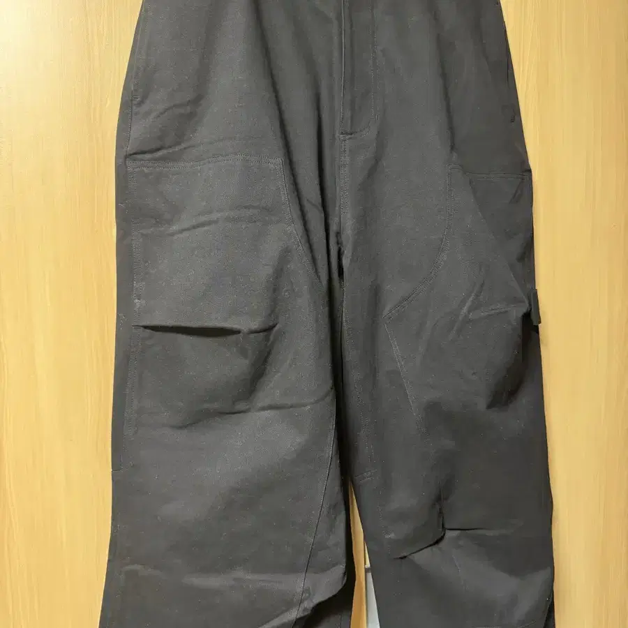 Etce double knee cotton pants black L