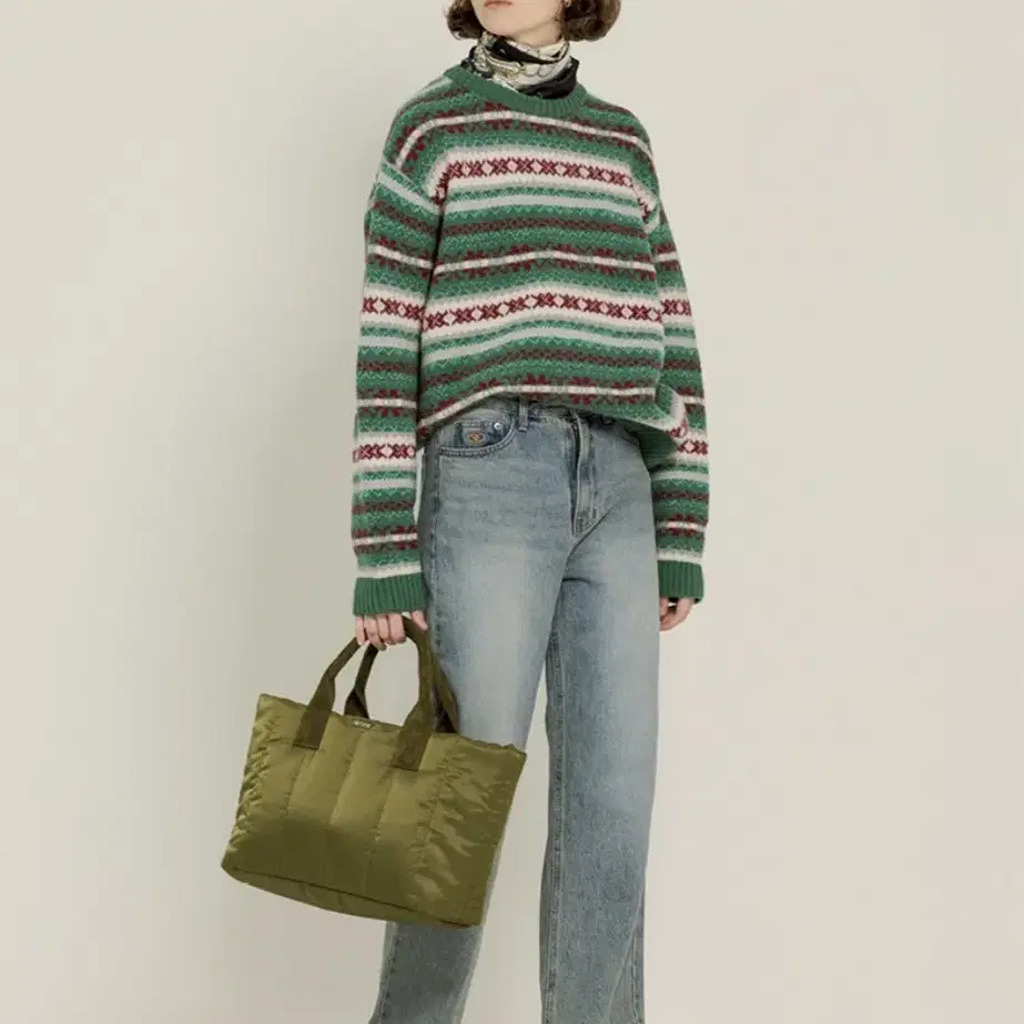 시엔느 Grandpa Jacquard Knit (Mint)