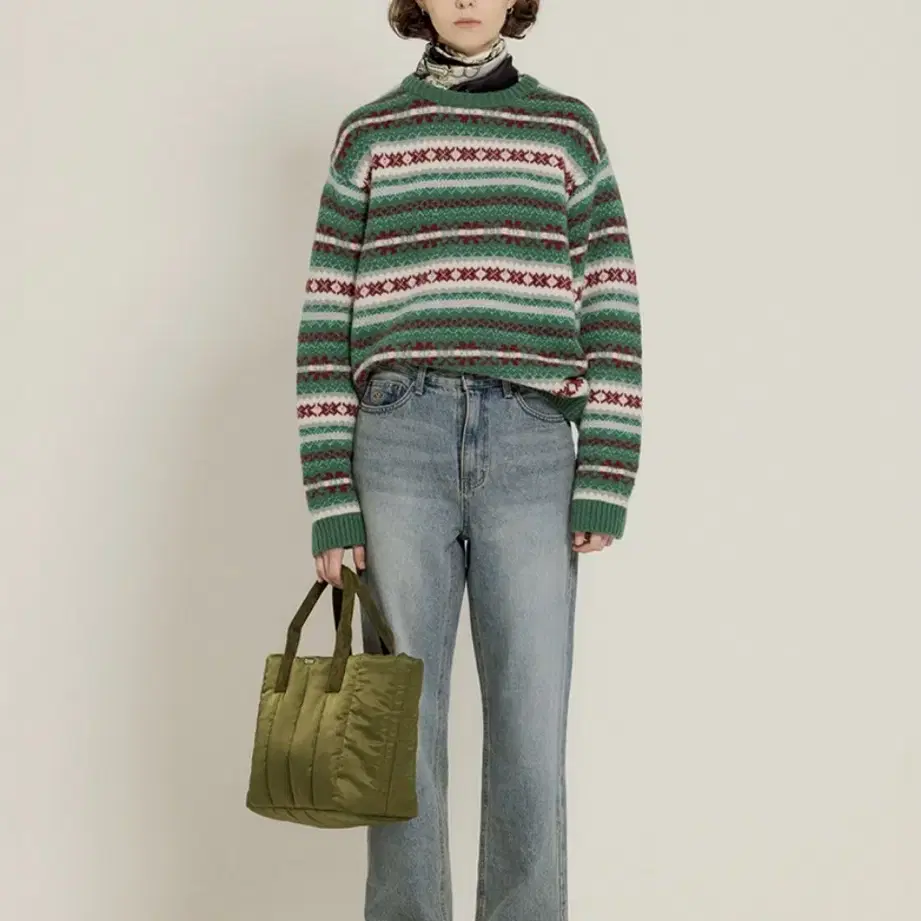 시엔느 Grandpa Jacquard Knit (Mint)