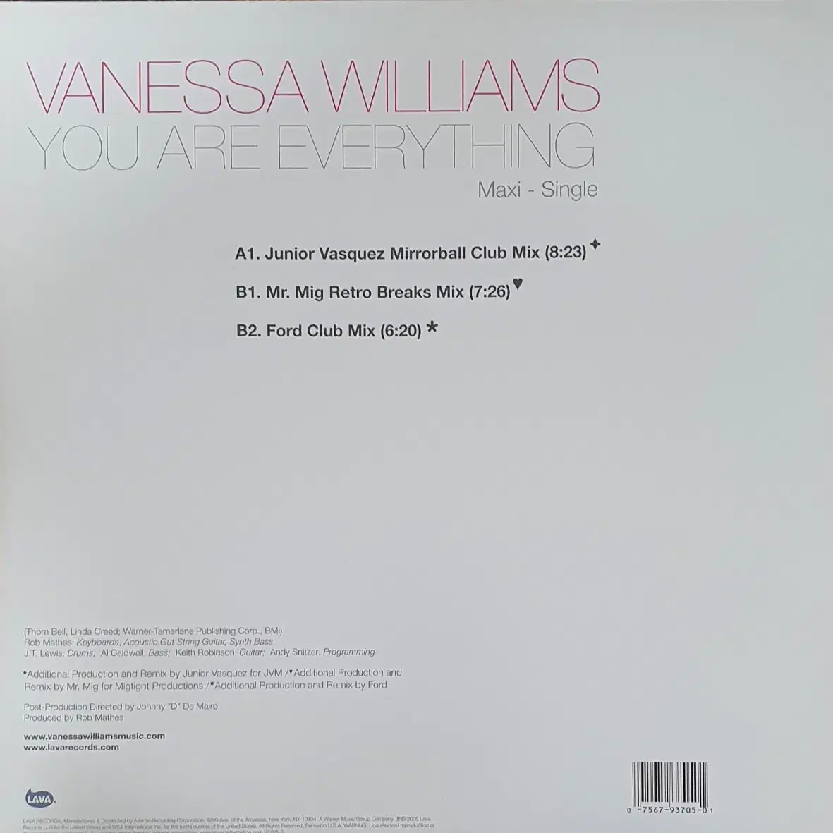 LP ㅡ Vanessa Williams / 미국음반