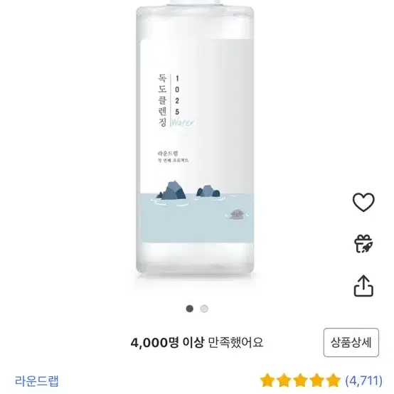 라운드랩 1025 독도 클렌징워터 400ml 1개