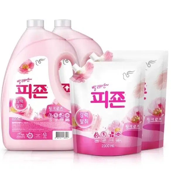 무료배송-피죤 섬유유연제 용기 3100ml 2개+리필 2300ml 2개