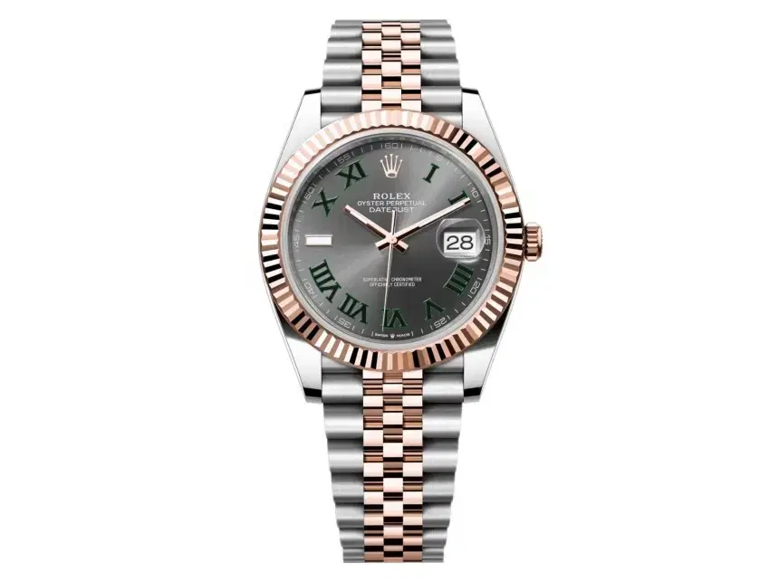 Rolex Dayjust 41mm Rose Gold Combi Jubilee/Slate Roman (1263)