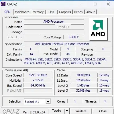 AMD 라이젠9-6세대 9950X 본체 팝니다