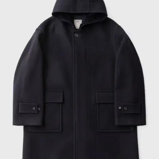 어나더오피스 Editor Cashmere Hooded Coat 다크네이비