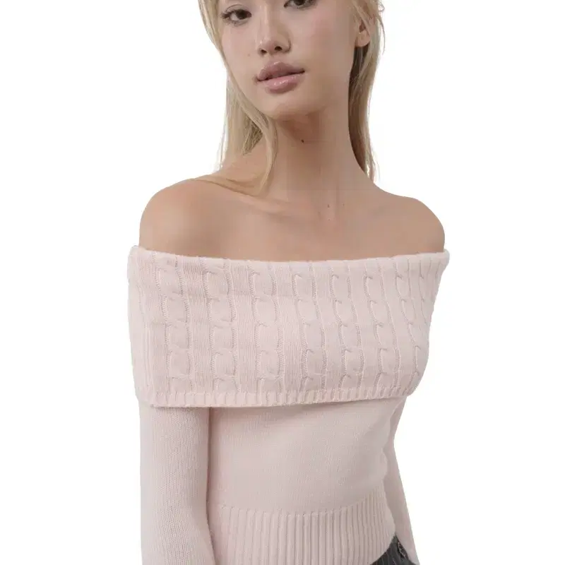 클리시어 Cupcake off-shoulder cable knit