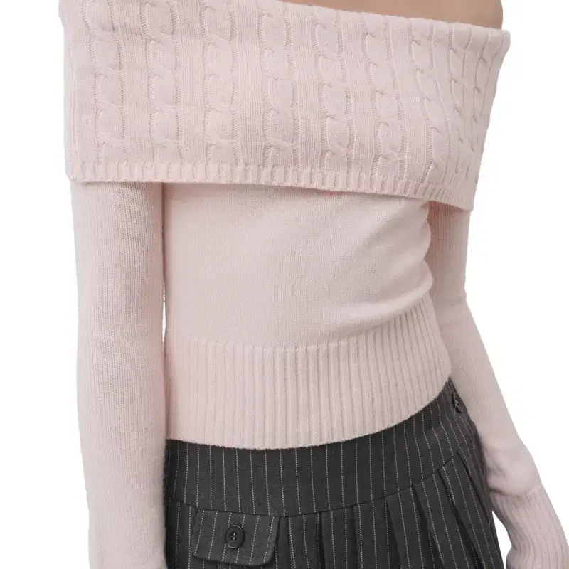 클리시어 Cupcake off-shoulder cable knit