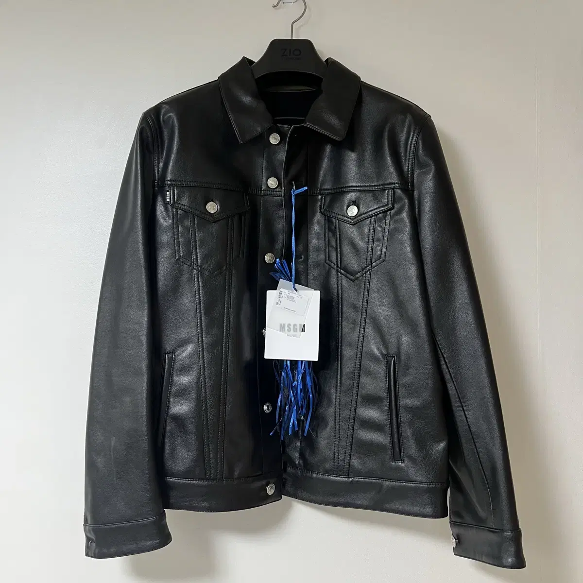 MSGM pu black tracker jacket 50
