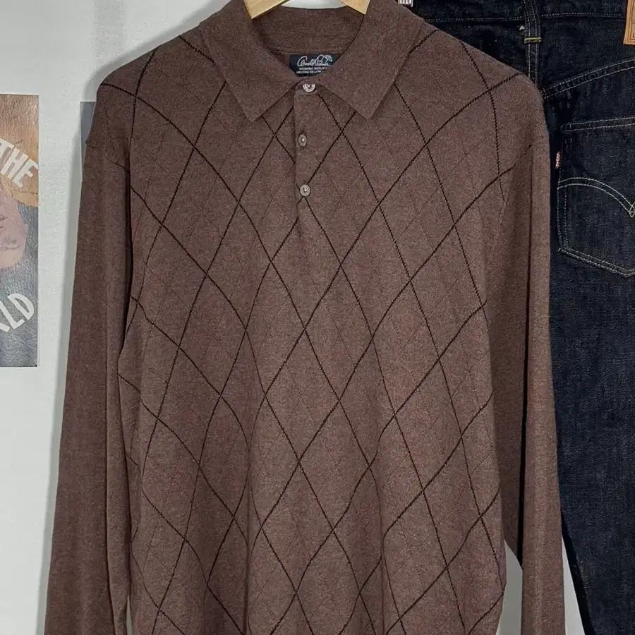 L/ Vintage argyle Collar Knit/ N31