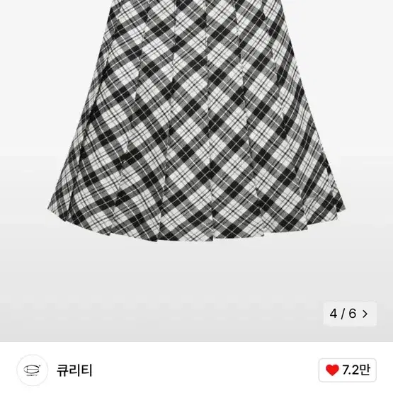 큐리티 C BASIC CHECKED PLEATS SKIRT_BLACK