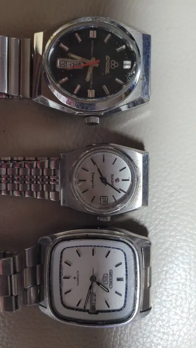 3 vintage automatic watches (Rado.Seiko5.Anise)