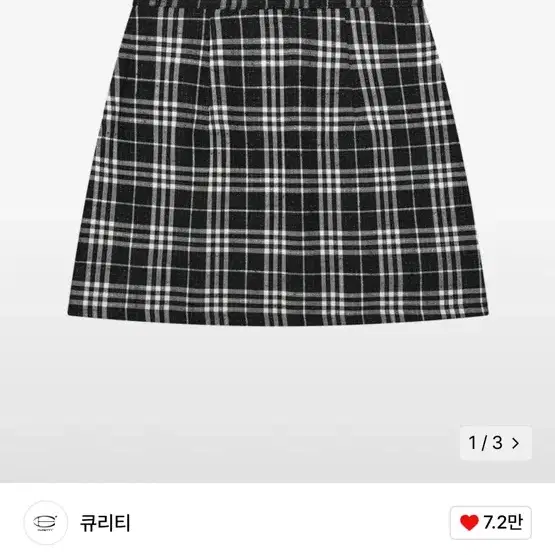 큐리티 C GLITTER CHECK MINI SKIRT_BLACK