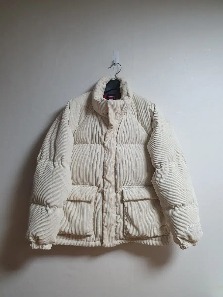 Free Shipping Wheela Corduroy Duck Down Jacket Cream Padded Jumper 95