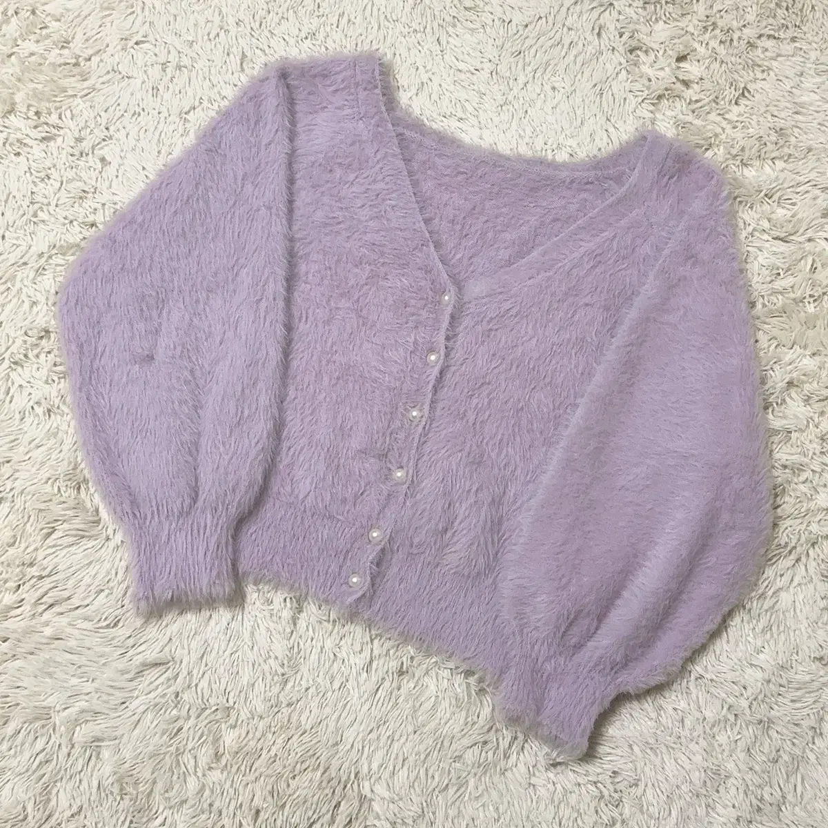 일본 수입 빈티지 rabbit light purple cardigan