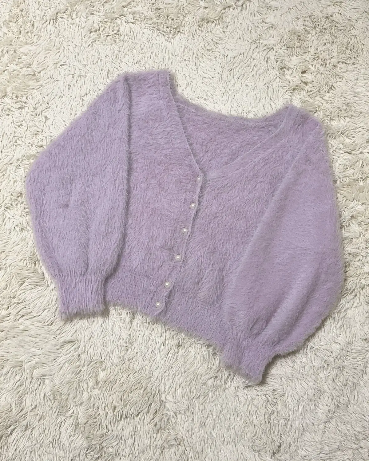 일본 수입 빈티지 rabbit light purple cardigan