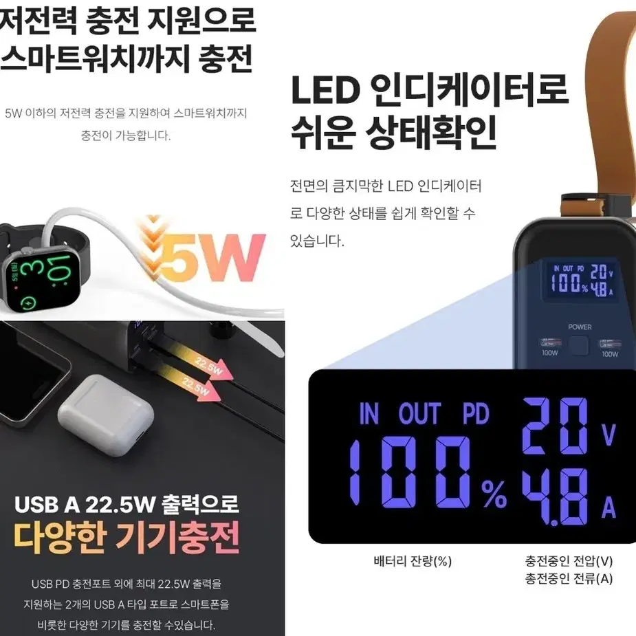 100W 고속충전 보조배터리 30000 넥스트 PD (노트북,UMPC)