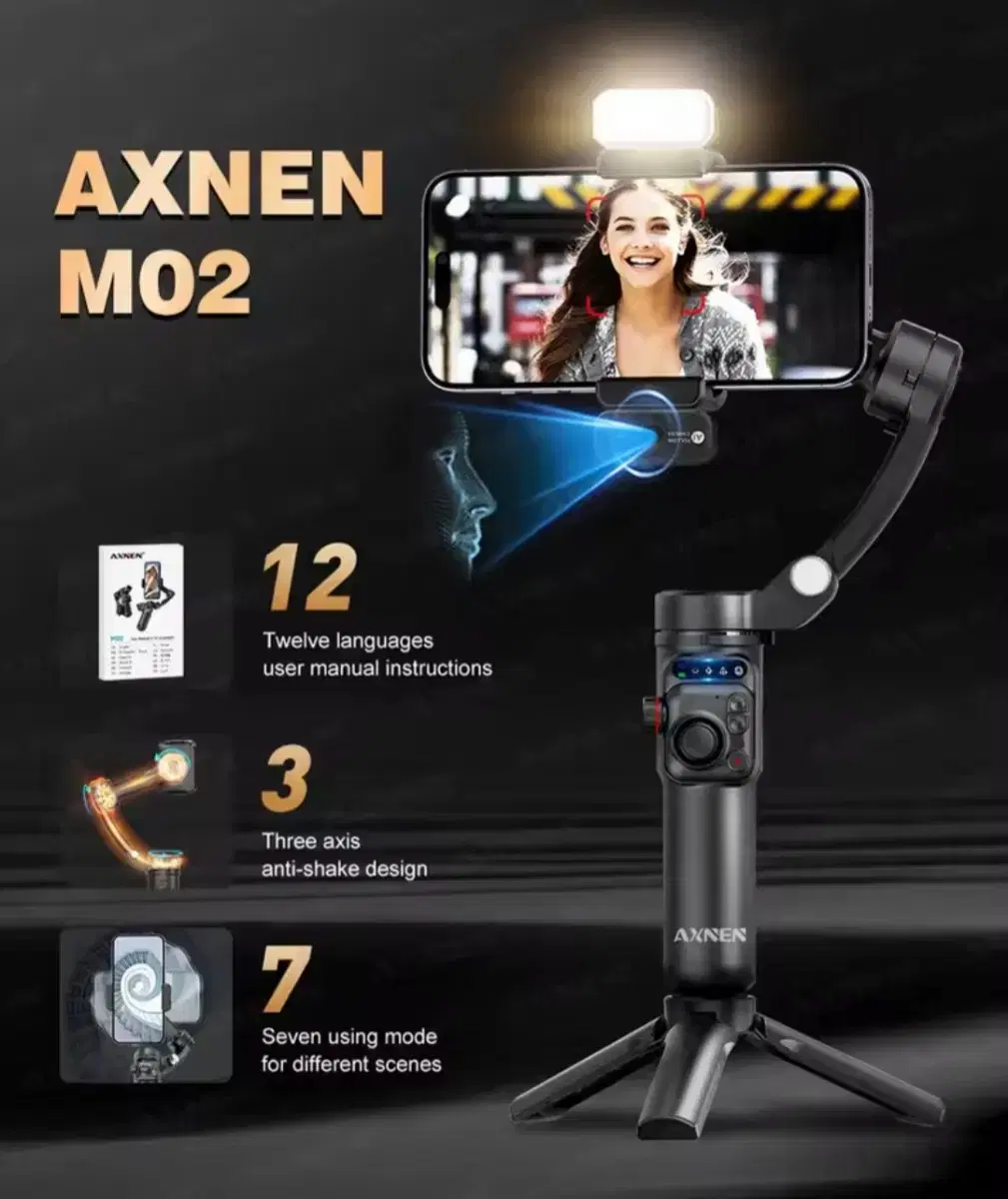 Gimbal Axnen mo2 3-Axis Stabilized Smart Gimbal Ànew