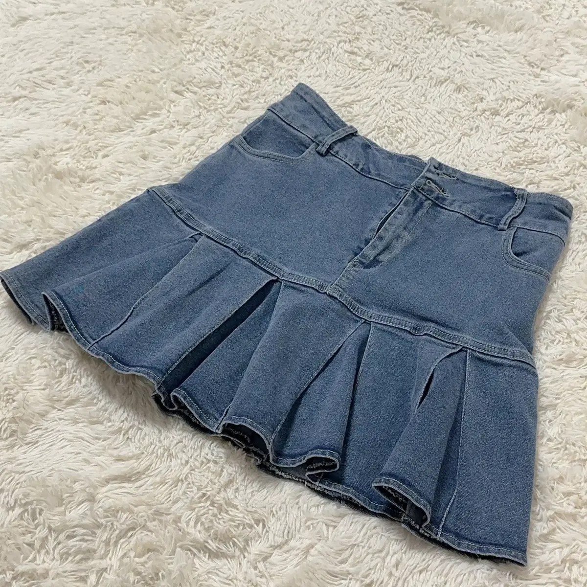 일본 수입 빈티지 two button frill skirt