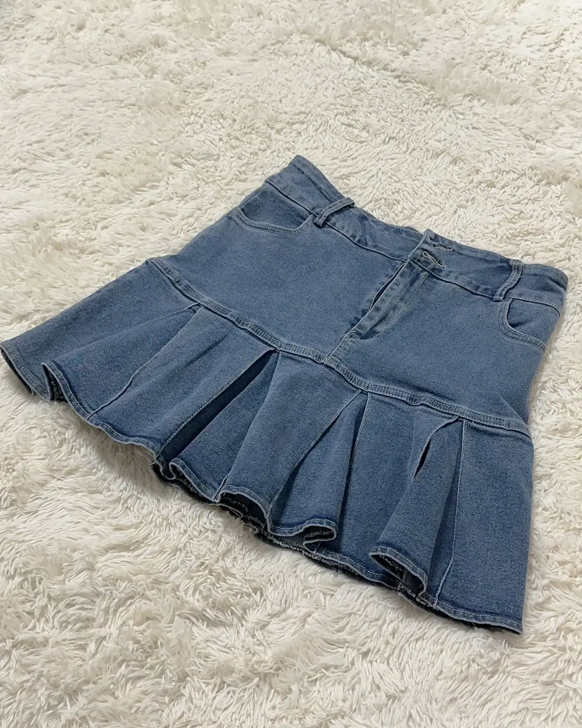 일본 수입 빈티지 two button frill skirt