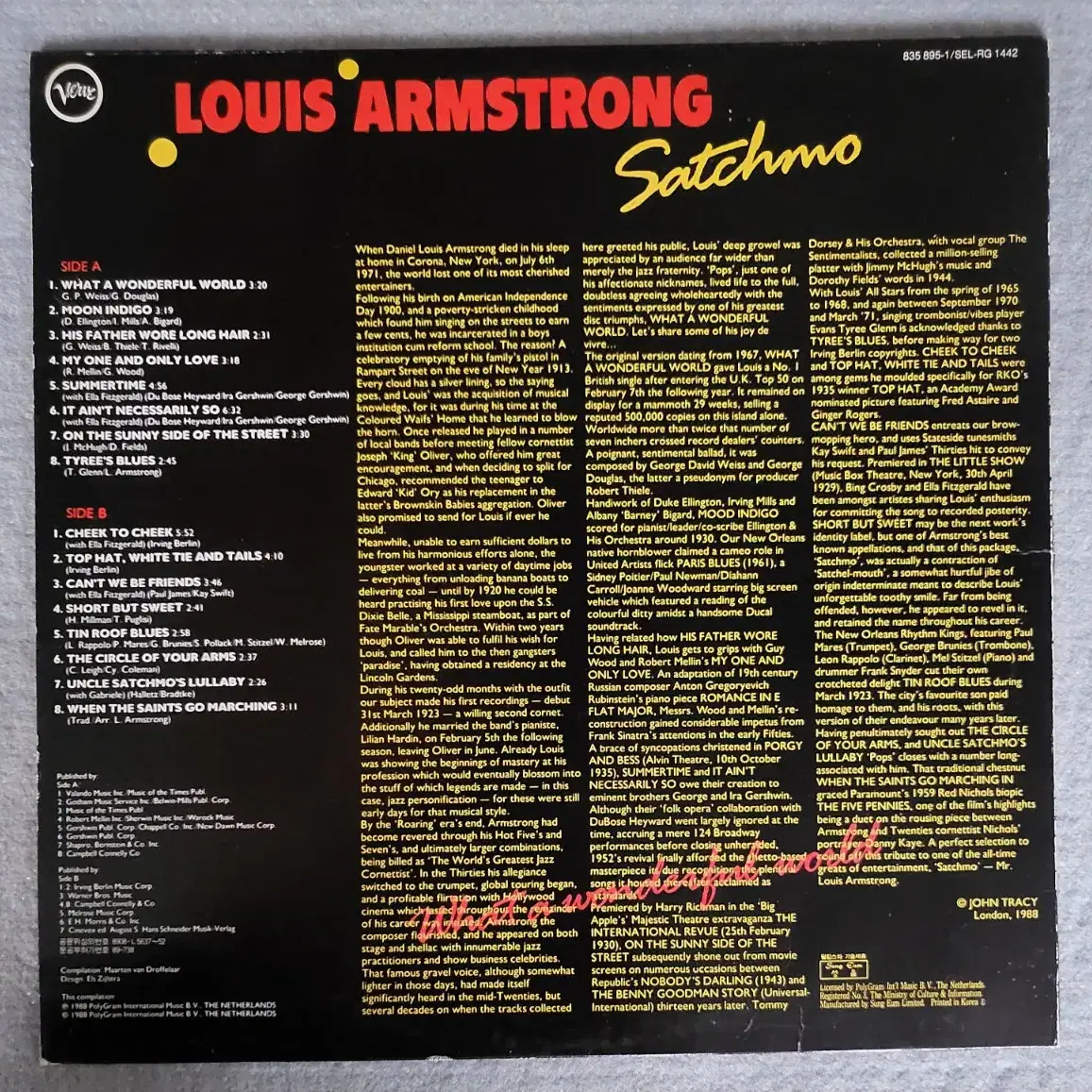 (민트급) LOUIS ARMSTRONG 루이 암스트롱 LP