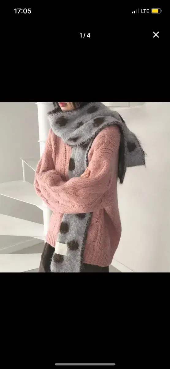 Winderwinder Lolz Dots Polka Dots Colorblocked Wool Angora Fur Shawl GrayBrown