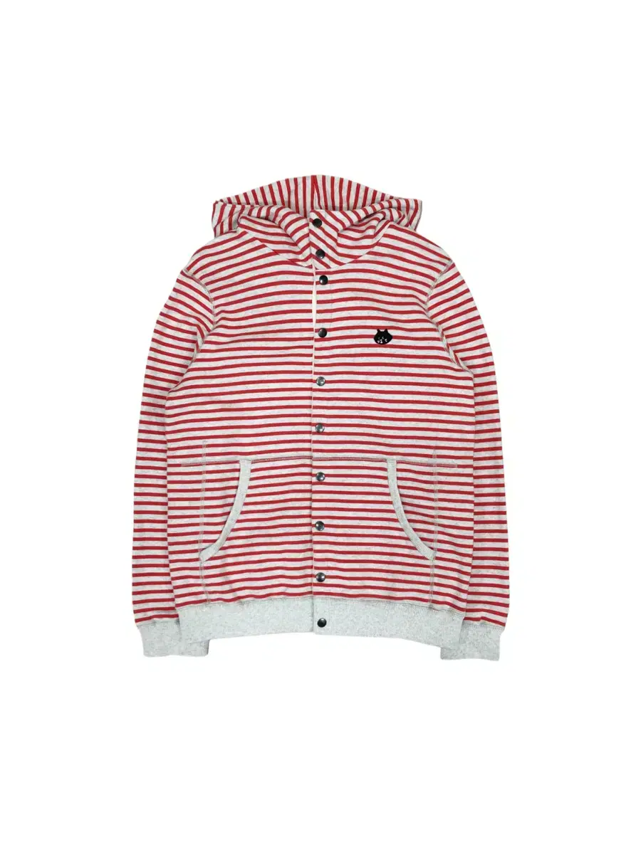 Ne-net Ne-net Red Stripe Hoodie Zip Up