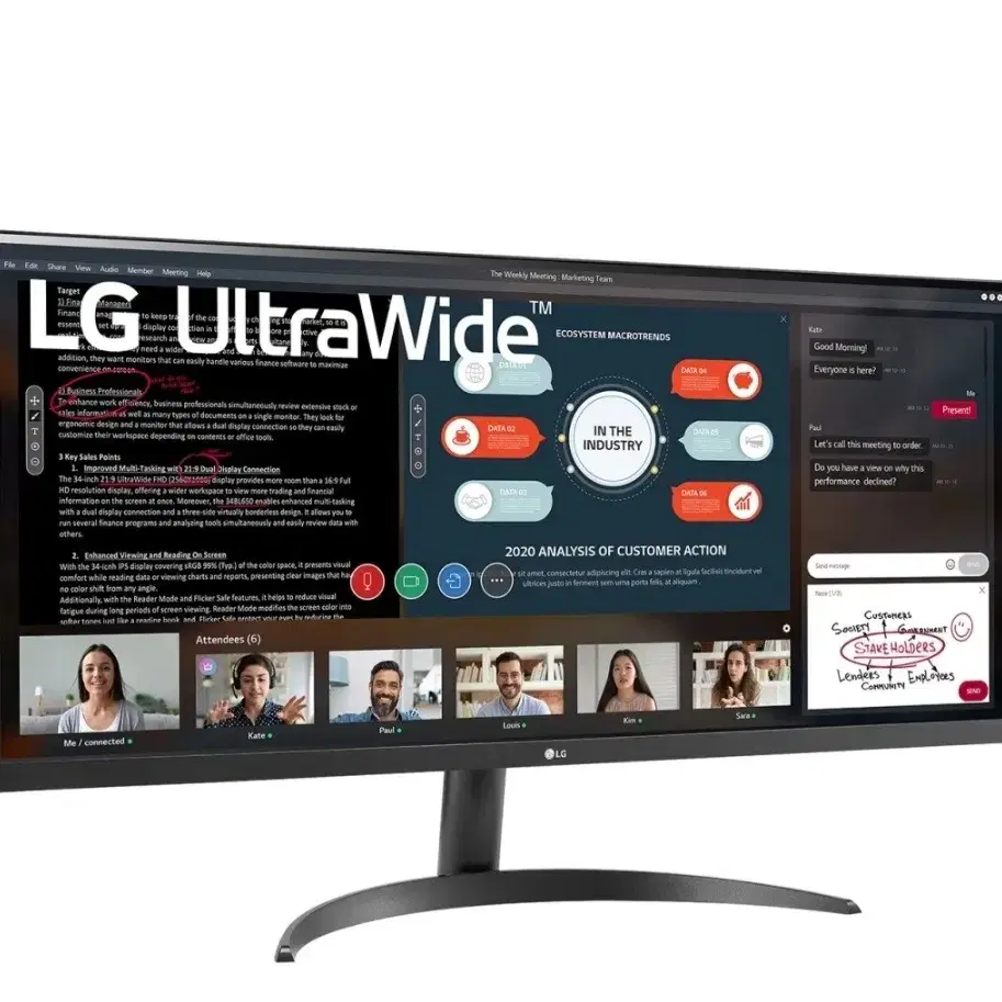 LG 34인치 울트라와이드 모니터 34WP500