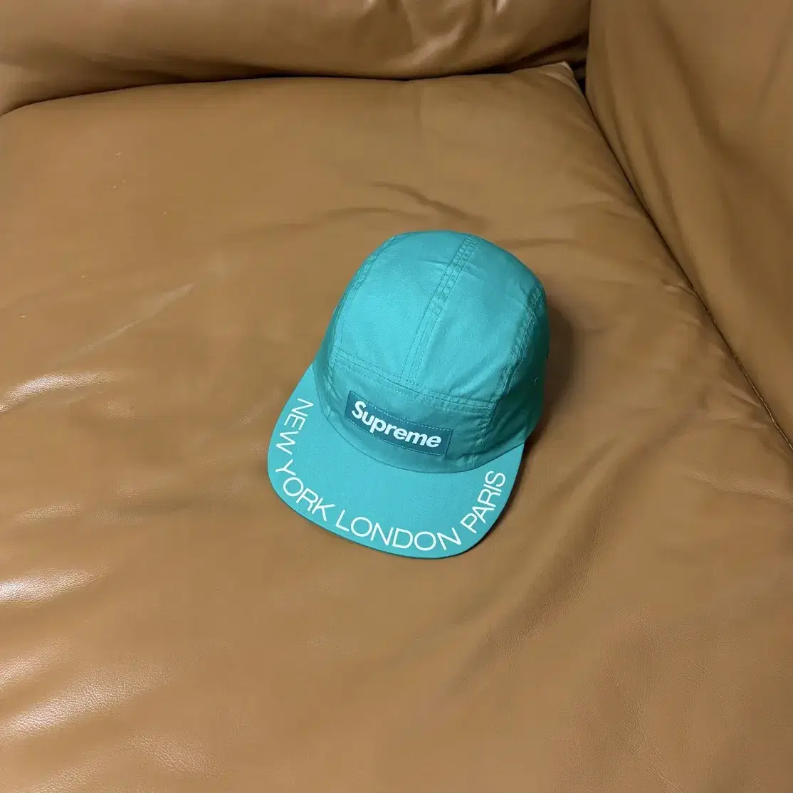 Supreme 슈프림 캠프캡 모자 (Washed Teal Blue)