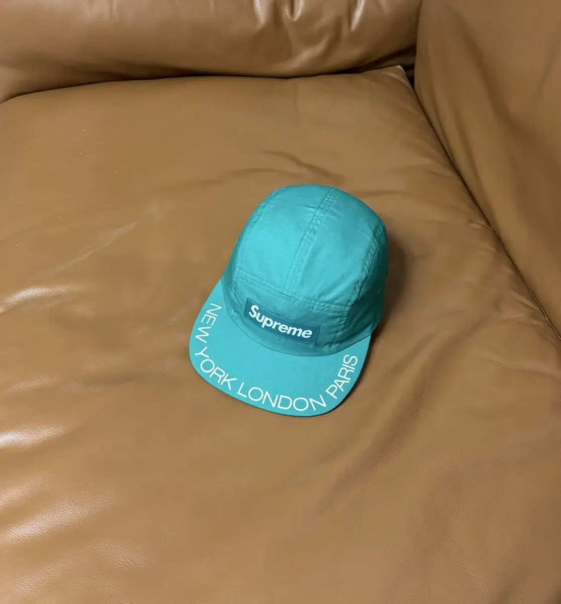 Supreme 슈프림 캠프캡 모자 (Washed Teal Blue)