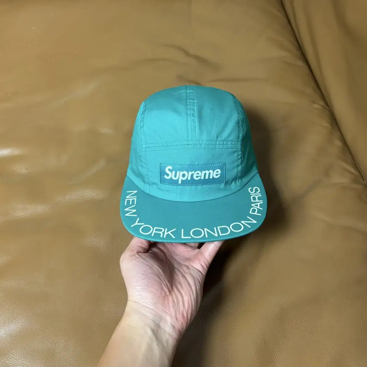 Supreme 슈프림 캠프캡 모자 (Washed Teal Blue)