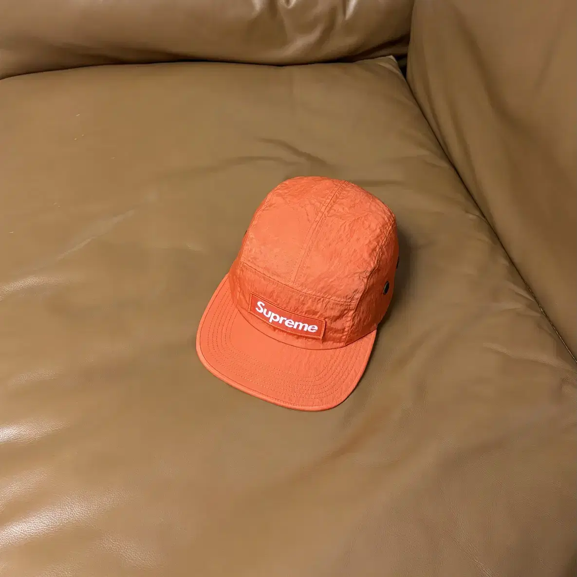 Supreme 슈프림 캠프캡 모자 (Washed Nylon Orange)