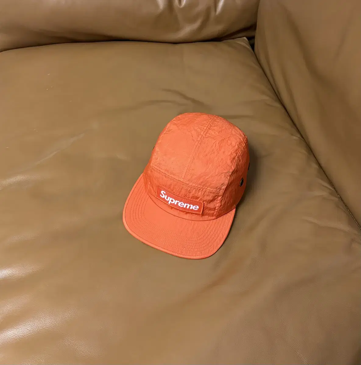 Supreme 슈프림 캠프캡 모자 (Washed Nylon Orange)