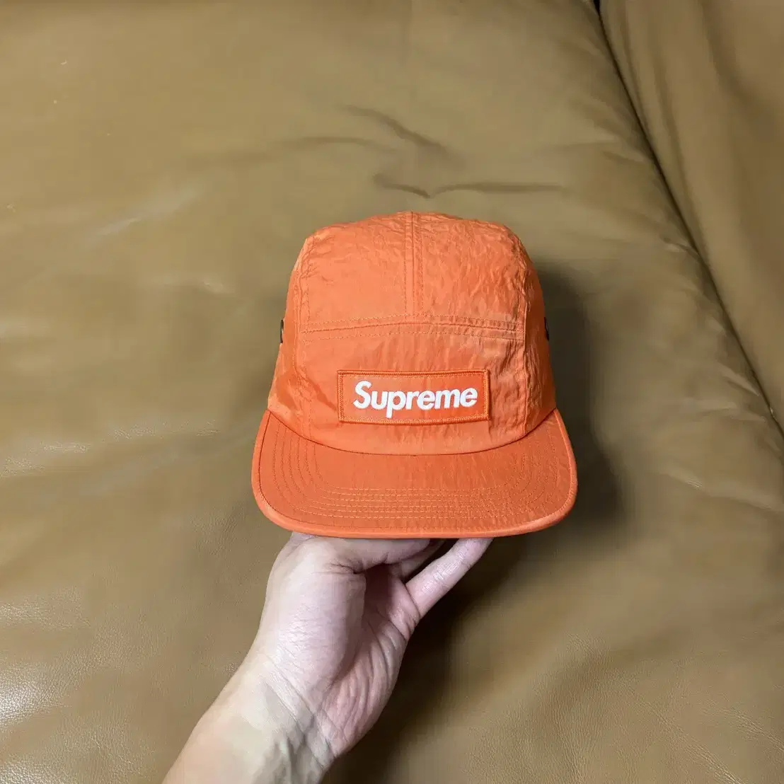 Supreme 슈프림 캠프캡 모자 (Washed Nylon Orange)