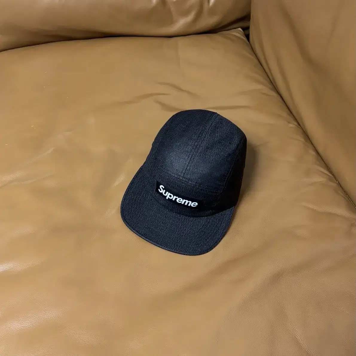 Supreme 슈프림 캠프캡 모자 Jacquard Logo Black