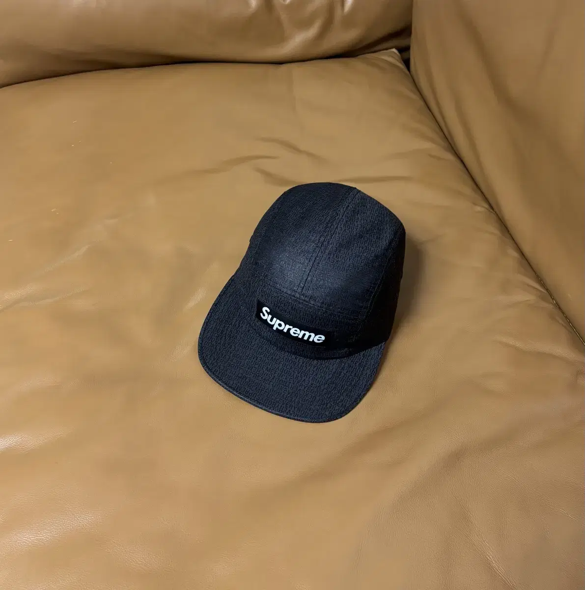 Supreme 슈프림 캠프캡 모자 Jacquard Logo Black