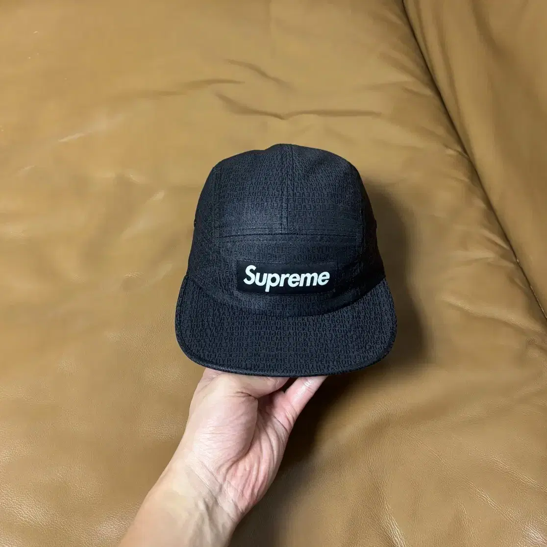 Supreme 슈프림 캠프캡 모자 Jacquard Logo Black