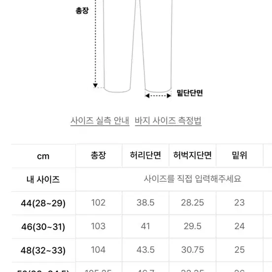 페이탈리즘 청바지 스트레이트 핏 46사이즈