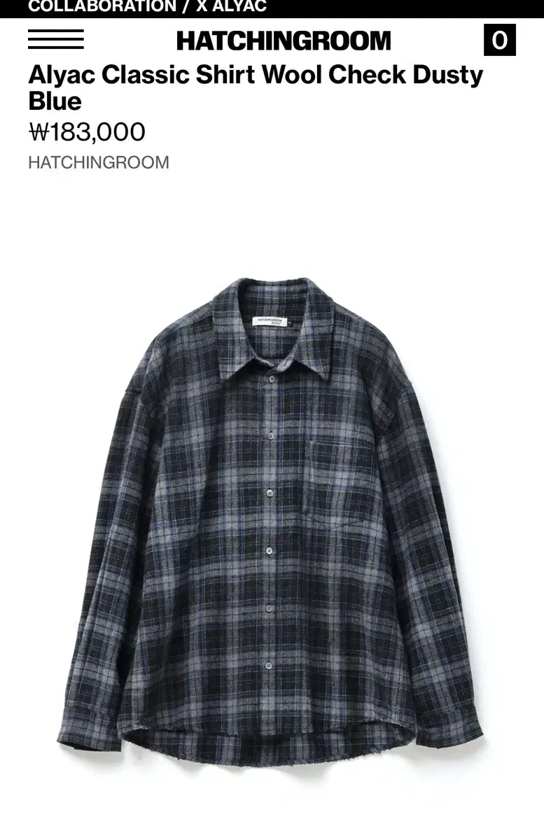 해칭룸 Alyac Classic Shirt Wool Check Dusty