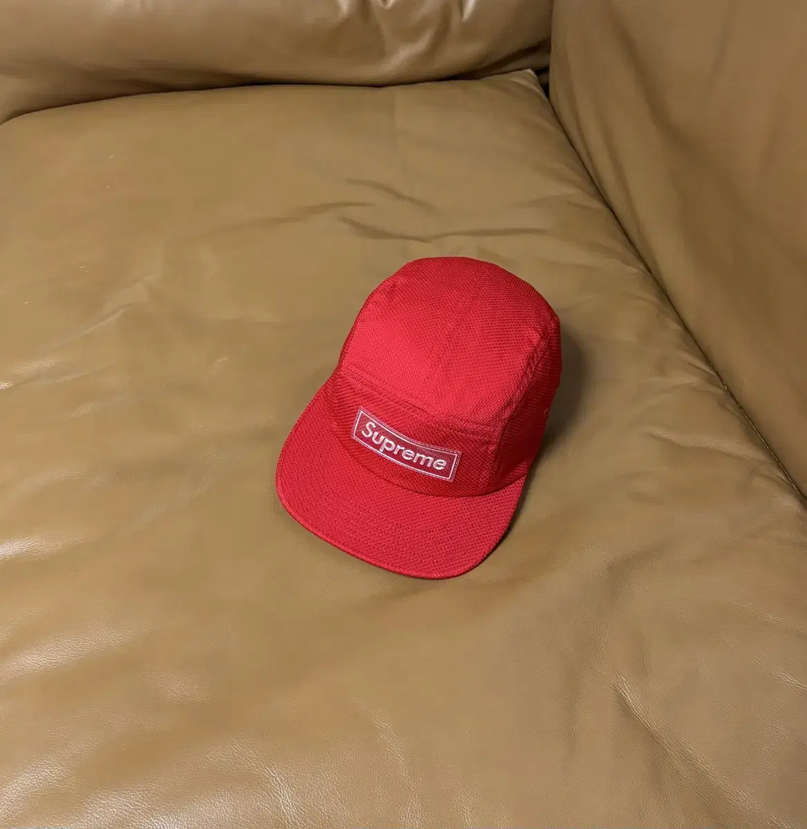 Supreme 슈프림 레드 캠프캡 모자 (Acrylic Logo Red)