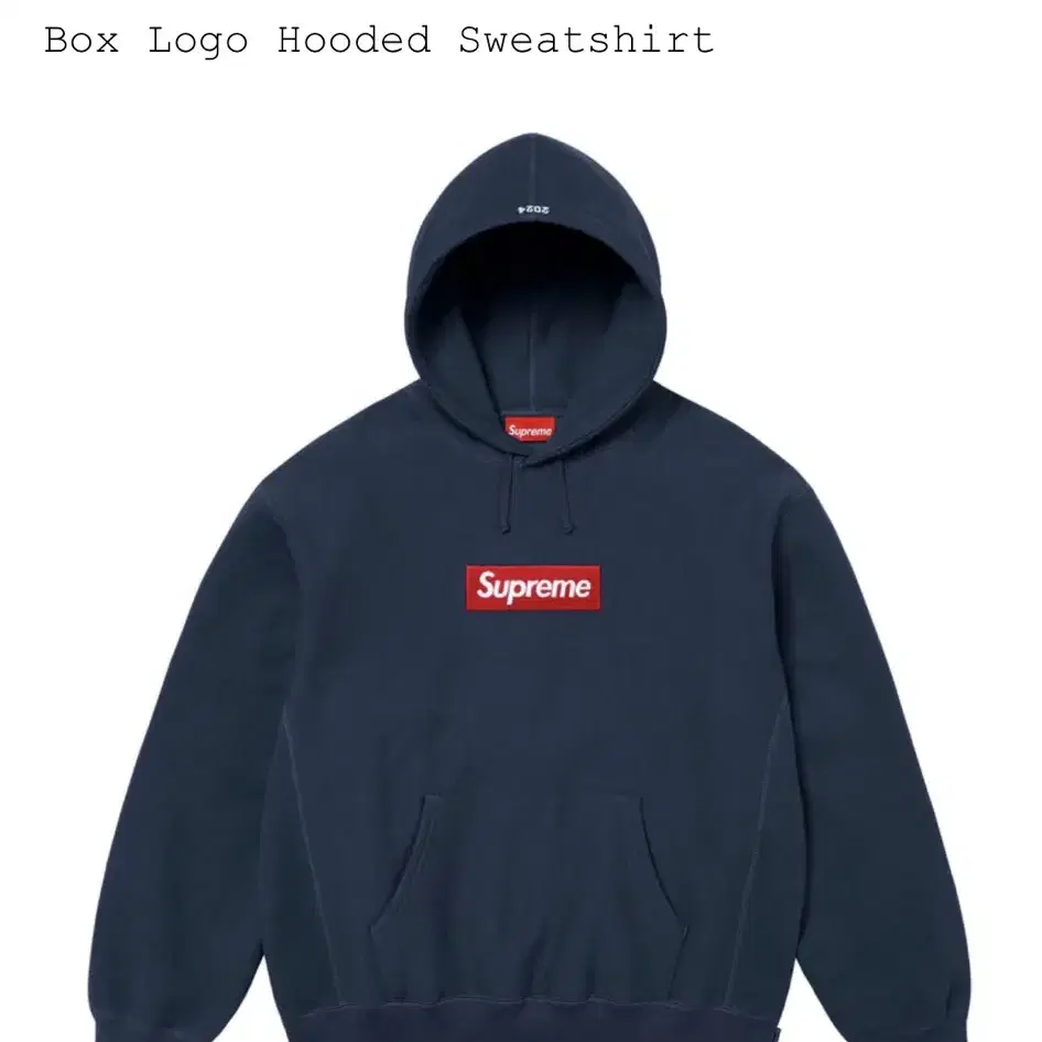 [XL]supreme 슈프림 24fw 박스로고 후드 남/빨 네이비