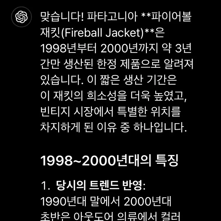 99년도 파타고니아 파이어볼 자켓(미국제)