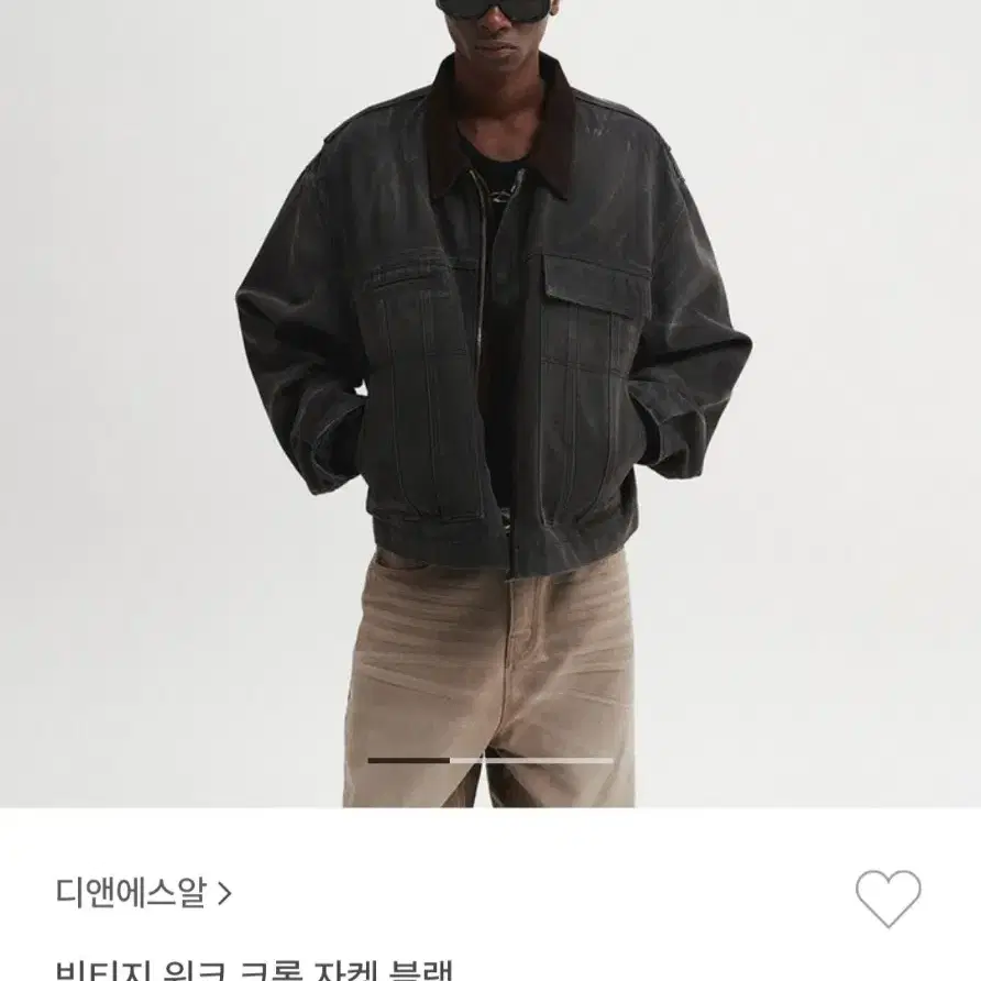 DNSR 빈티지 워크 크롭 자켓 블랙