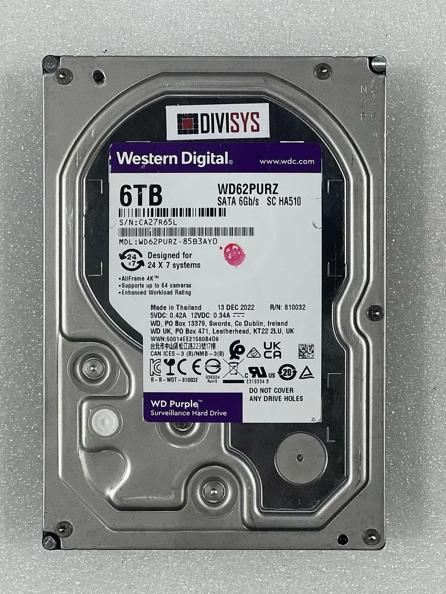 3.5 HDD 6테라 WD 퍼플