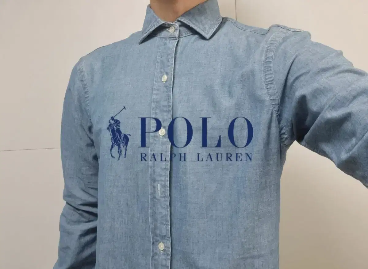 Men's Polo Young Men's Denim Shirt Long Sleeve Southern Shirt