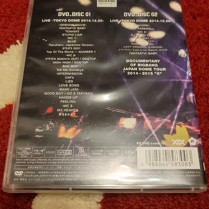 빅뱅 japan dome tour x dvd(일판)