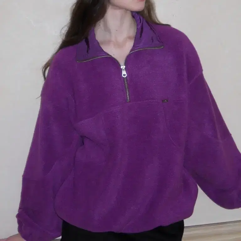 쏘이르 FLEECE HALF ZIP UP - PURPLE