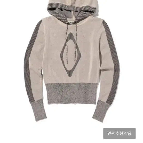 미스치프니트 RHOMBUS KNIT HOODIE-BEIGE