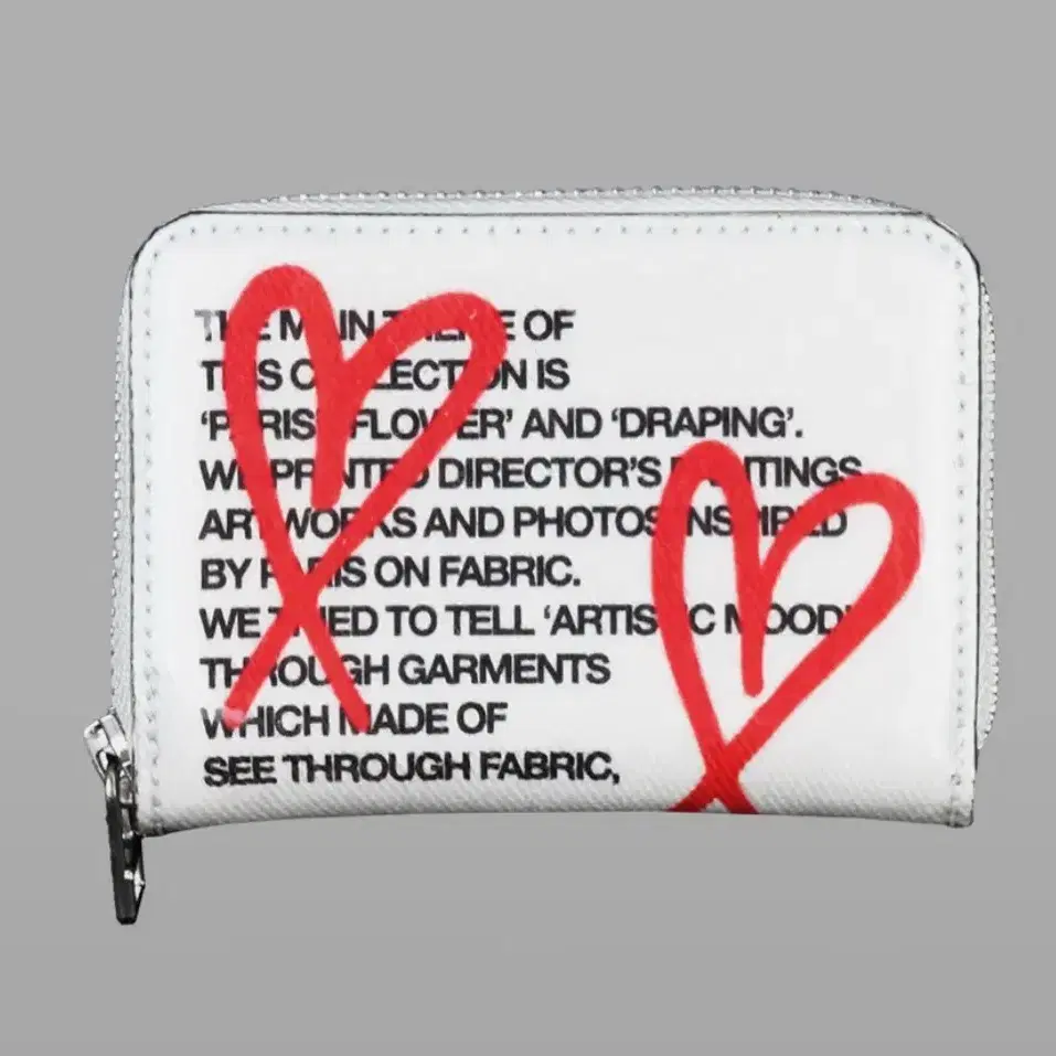 더뮤지엄비지터 지갑 pvc heart printed wallet 화이트